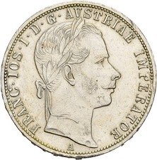 Künker: Österreich, Franz Joseph I., 1 Florin 1861 A, Silber, Erhaltung!