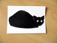 Heinz Theuerjahr - Bildhauer Maler Graphiker - Kunstkarte "Liegende katze"