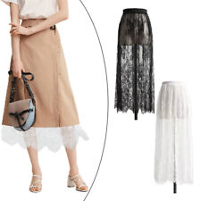 Damen Durchsichtig Spitze Rock