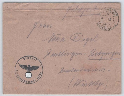 Feldpost brief aus - feldpost, wk