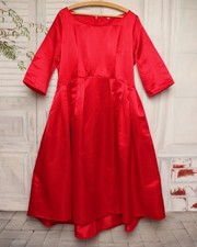 Rotes Satin Taschen 3/4 Arm