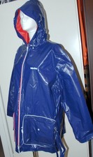 TOP PVC Glänzenden Regenjacke  + Kapuze Regenmantel Regen Mantel Jacke 54 / L-XL