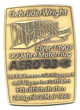 2 Messingplatten zur intern. Fachmesse für allgemeine Luftfahrt 1999 u. 1993