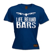 Life Behind Bars Mountainbike DAMEN T-SHIRT Radfahren Fahrrad lustiges Geburtstagsgeschenk
