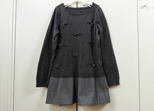 Leichter Baumwollpullover mit individuellem Saum（Selbstgenäht) Gr. 134/grau