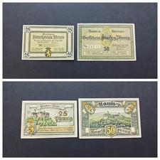 2 x Notgeld -- Stadt  RANIS  /  Thüringen -- kompl. & ksfr. -- G6