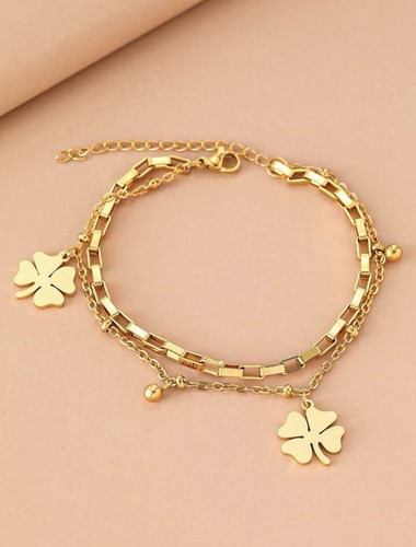 Armband kleeblatt edelstahl - armband,