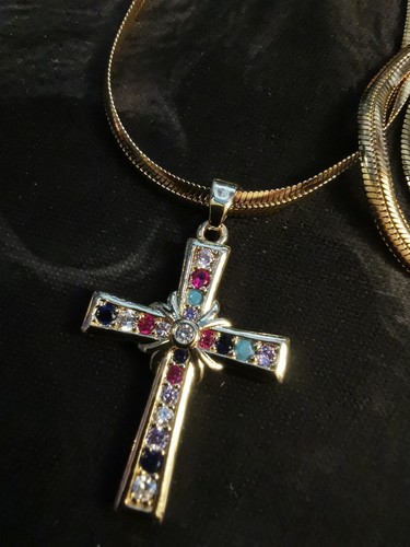 Goldfarbene kette kreuz - goldfarbene,