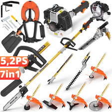 Motorsense Benzinmotor Rasentrimmer 5,2PS 7in1 Heckenschere Hochentaster Zubehör