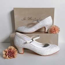 Brautschuhe "Flora" ivory Größe 39, von G Westerleigh, Mit Beutel und Karton