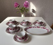 Limoges Mokka Service „Rosé de Paris“ – 15-teilig selten französisches Porzellan