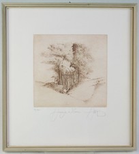 Walter Herzog. 2 Radierungen. Hommage á Lorrain. 1984. Wiesengrund. 1982.