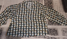 Bluse weiß schwarz braun gelb mint Liberty XL