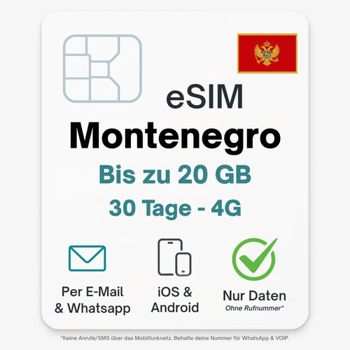 Montenegro esim datentarif - esim,