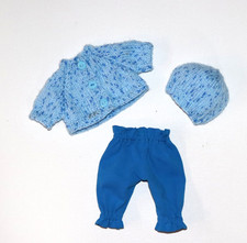 Puppenkleidung für die Babypuppe 23-24 cm, Strickjacke, Hose, Mütze