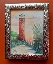 Aquarell Original Leuchtturm