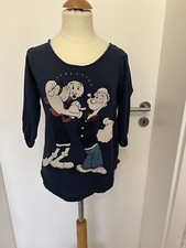 Zara Trafaluc Shirt blau S 34 36 popeye Olive Olivia asymmetrisch Comic