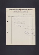 HERFORD, Rechnung 1917, Heinrich Uphoff Vulkanisier-Anstalt