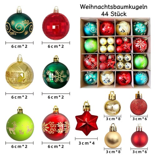 Weihnachtskugeln set 44tlg - set, –