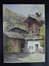 Aquarell Bergbauernhof bei