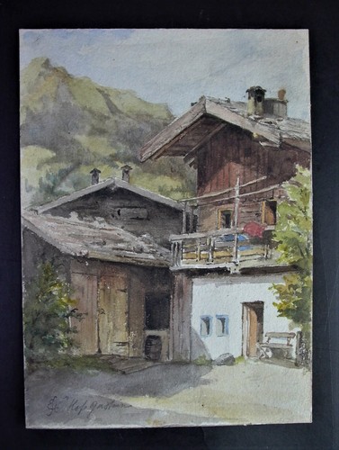 Aquarell bergbauernhof bei - aquarell,