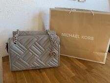 Michael Kors Tasche Handtasche Grau Hellgrau Leder mit Tüte Schild - Kassenbeleg