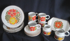 Midwinter Stonehenge Nasturtium Kapuzinerkresse Kaffeeservice 18 tlg. für 5 Per.