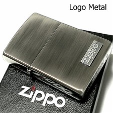 Zippo Logo Metall Feuerzeug Antik Nickel Finish Gebraucht