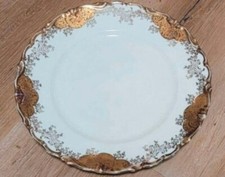 Alka Kunst Kronach Bavaria Equisit 22 Porzellan Teller mit Gold Vintage Antik