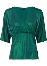 Shirt mit Raffung Gr. 36/38 Petrol Damenshirt Bluse Tunika Oberteil Neu