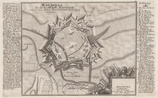 Maubeuge Original Kupferstich Bodenehr 1720