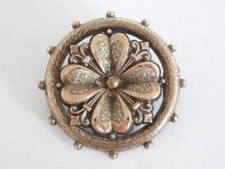 Antike Brosche Kleeblatt Lilie Schiffslenkrad Symbol 5,8 g/Ø 3,4 cm