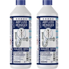 1000ml Abflussreiniger 1L Rohrreiniger gegen Haare & Fette - 1 Liter (2x500ml)