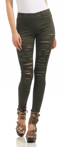 Destroyed treggings jeggings - destroyed,
