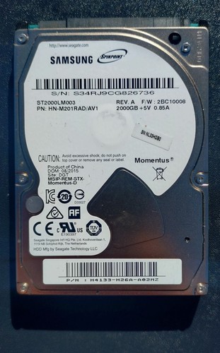 Samsung spinpoint 2tb - samsung, 2,5"