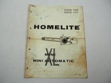 Homelite XL Mini Automatic Kettensäge Chain Saw Ersatzteilliste Parts List 1970
