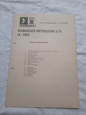 DDR Werkstatt-Mitteilung 1/74(4-SRF) VEB Motorenwerk Cunewalde IFA