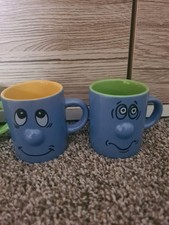 90er Kasahome Special Kaffeetassen mit lustigen Gesichtern Ausdrücken