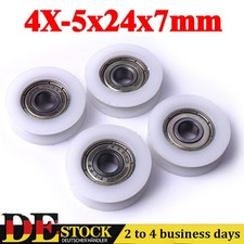 4x U Kugellager Nut Rad Führungsrolle Gleitlager Schiene 5x24x7mm Rillenlager DE