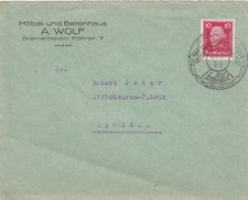 BREMERHAVEN, Briefumschlag 1927, Möbel-Bettenhaus A. Wolf