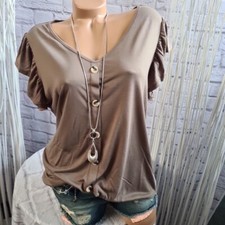 Lascana Shirt Top Gr. 44/46 bis 56/58 Kurzarm taupe (3 851) Damen NEU