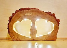 Herz Lampe aus Holz mit LED Beleuchtung Liebe Hochzeit