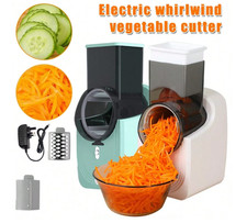 3 in 1 Elektrische Käsereibe SS Handgerät Obst Gemüse Schneider Zerkleinerer UK