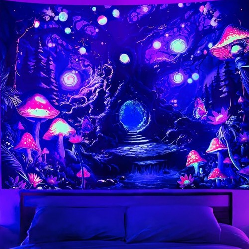 Schwarzlicht wandteppich - schwarzlicht,