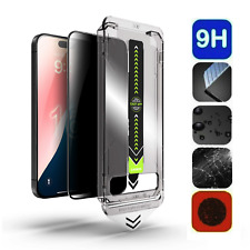 Glas Sicht Blick Schutz Folie für iPhone Privacy 9H Glass Hartglas Anbringhilfe
