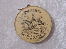 Antike Blechdose Propter´s Leather an Saddle Soap  - Vintage - 11 cm - Reklame