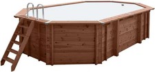 Interline Pro-Line Sumatra Holz-Pool Premium-Set 640x400x138cm achteckig 1640809
