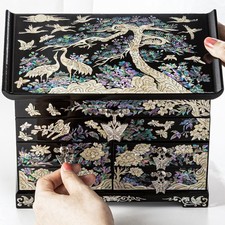 Perlmutt Holz Schmuckkästchen