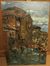 Antik alt Öl,/ Holz  sign. " Heß"  (Rote Wand -Berlin) Expressionismus