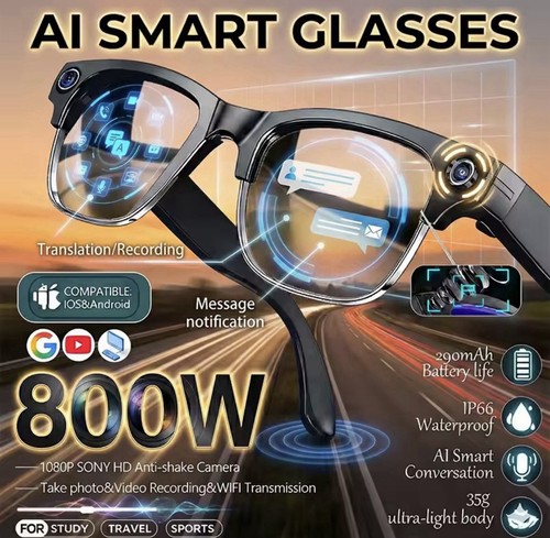 Smart glasses 1080p hd - ai,